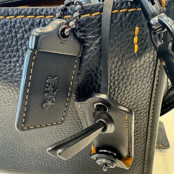 COACH Rouge Pebbled Black Leather Bag - Picture 9 of 12